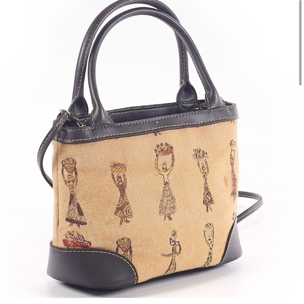 Etienne Aigner Artistic Tan and Black Satchel